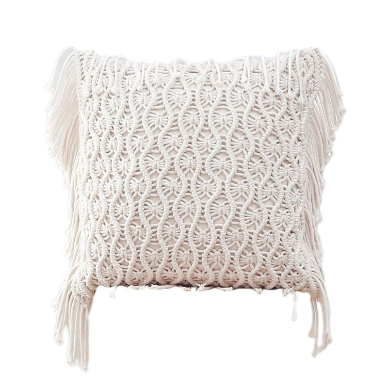 Housse de coussin en macramé Boho Coussin housse 100 % coton - France Housse de coussin en macramé Boho Coussin housse 100 % coton - France