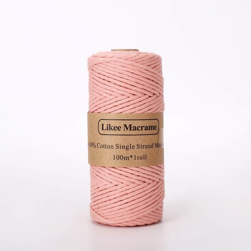 Corde macramé 3mm Peignée 100m couleur rose