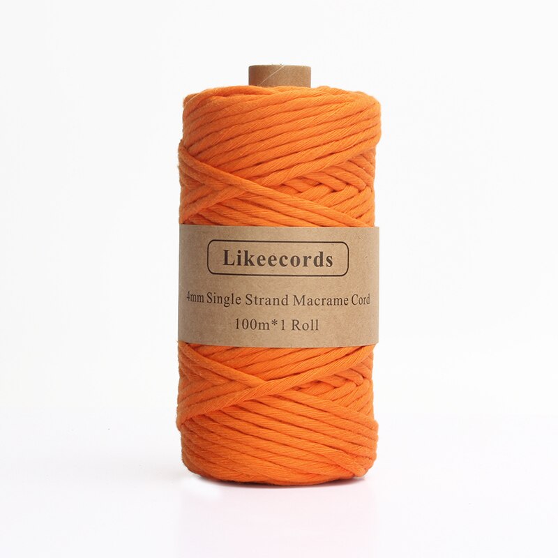 Corde macramé 4mm Peignée 100m couleur orange