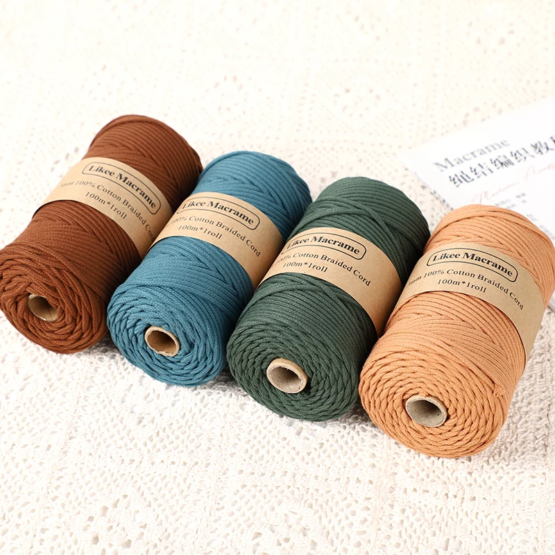 Corde macramé 3mm tressée 100m couleur rose clair