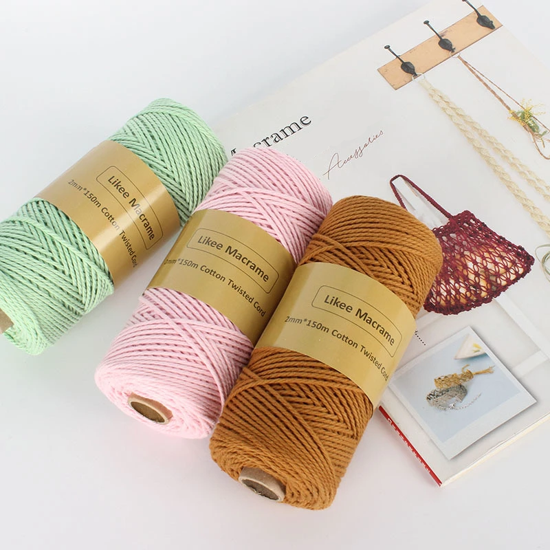 Fil macramé 2mm Torsadé 150m couleur marron