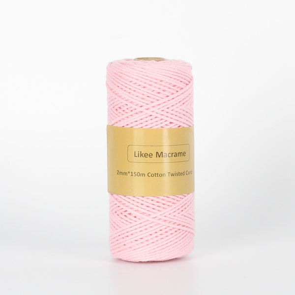 Corde Macramé Coton Rose 2 Mm X 100 M – Ficelle Douce Pour Bricolage, Décoration, Emballage Cadeaux