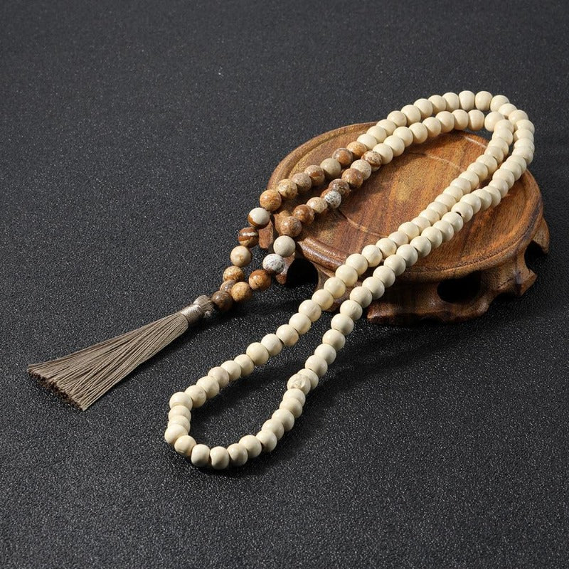 Collier de perles Mala en bois