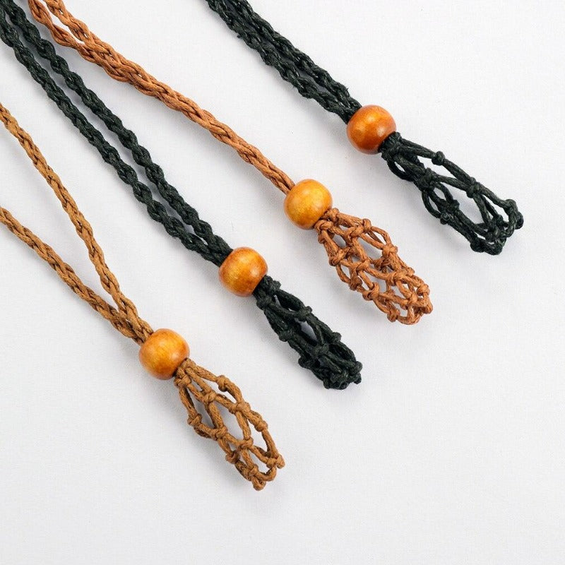 Ajoutez la pierre de votre choix à notre corde pour collier en macramé en coton