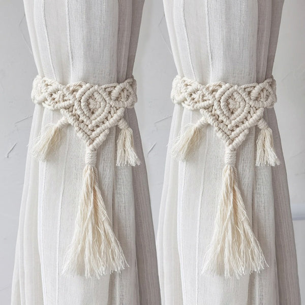 Embrasse Rideau de Style Bohème en Macramé Tressé – | La