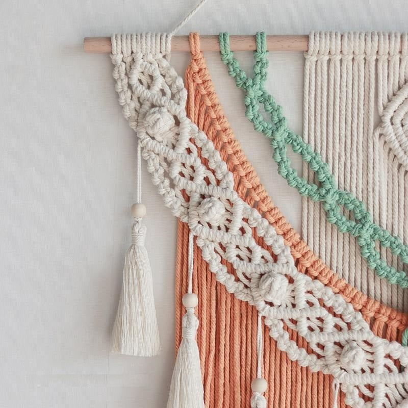 Merkin Macrame Macramé mural couleur | maison-macramé